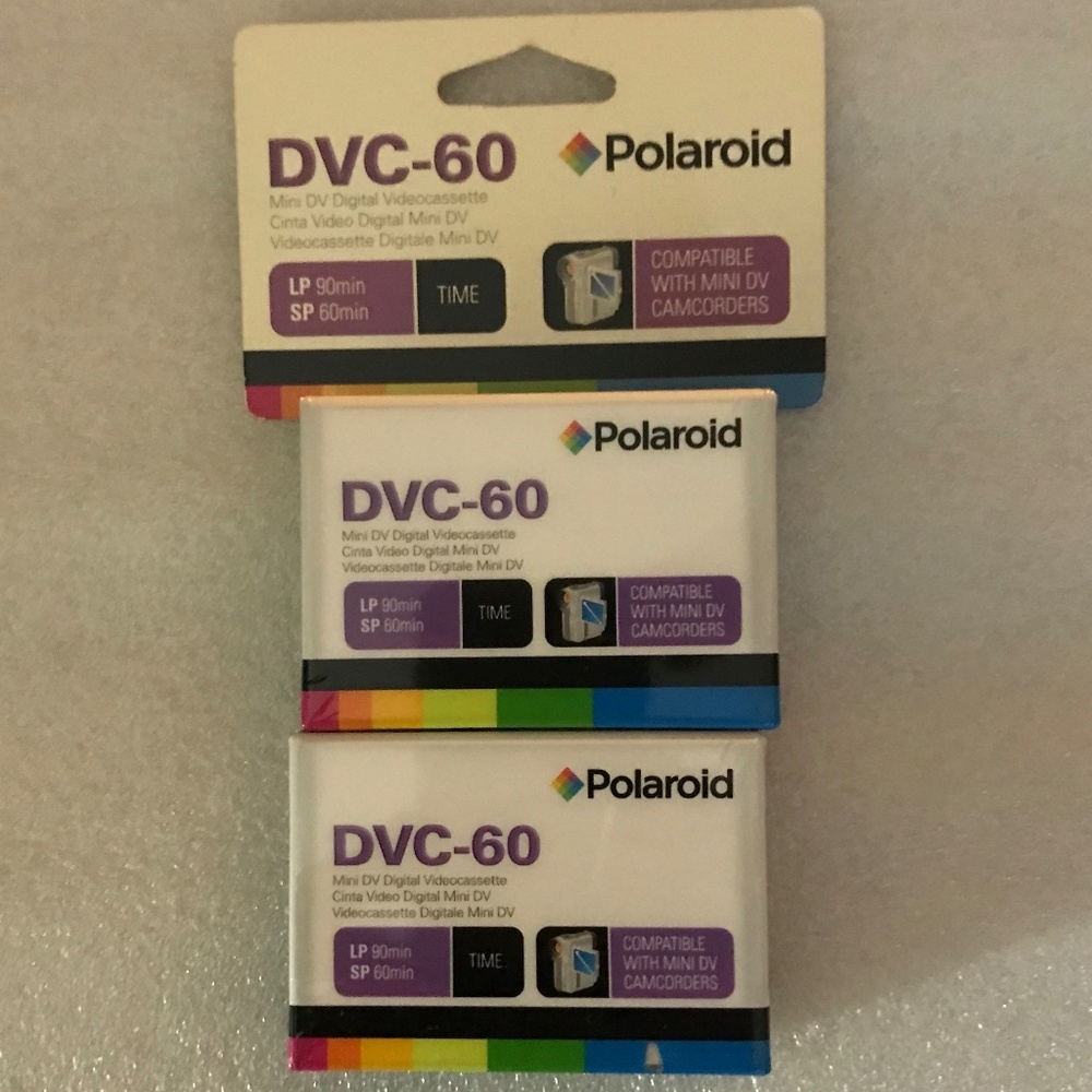 DVC-60 Polaroid Mini DV Digital Videocassette LP 90min SP60 min 3 packs = 6 DVC